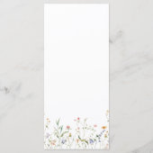 Elegante Wildblume Blumengarten Hochzeit Menükarte (Rückseite)