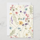 Elegante Wildblume Blumengarten Taufe Einladung (Rückseite)