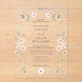 Elegante Wildblume Blumenhochzeit Acryleinladungen (Vorderseite)