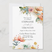 Elegante Wildblume | Blumenhochzeit Einladung (Vorderseite)