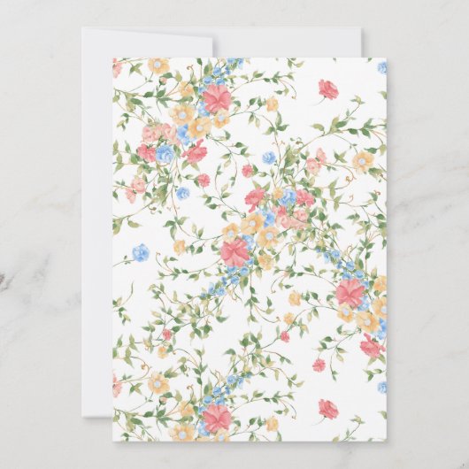 Elegante Wildblume Blumenhochzeit Save The Date (Rückseite)