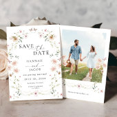 Elegante Wildblume Blumenhochzeit Save The Date