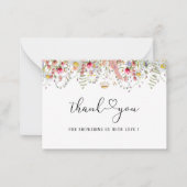 Elegante Wildblume Blumenkarte Dankeschön Karte (Vorderseite)
