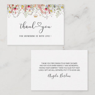 Elegante Wildblume Blumenkarte Dankeschön Karte