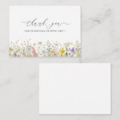 Elegante Wildblume Blumenkarte Dankeschön Karte (Vorne/Hinten)
