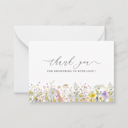 Elegante Wildblume Blumenkarte Dankeschön Karte (Vorderseite)