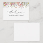 Elegante Wildblume Blumenkarte Dankeschön Karte (Vorne/Hinten)