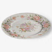 Elegante Wildblume Blumenmuster Sommerhochzeit Pappteller (Schrägansicht)