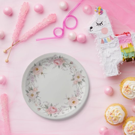 Elegante Wildblume Blumenmuster Sommerhochzeit Pappteller (Party)