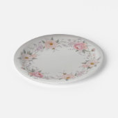 Elegante Wildblume Blumenmuster Sommerhochzeit Pappteller (Schrägansicht)