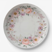 Elegante Wildblume Blumenmuster Sommerhochzeit Pappteller (Vorderseite)