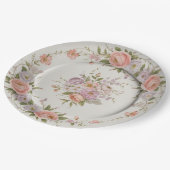 Elegante Wildblume Blumenmuster Sommerhochzeit Pappteller (Schrägansicht)