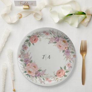 Elegante Wildblume Blumenmuster Sommerhochzeit Pappteller