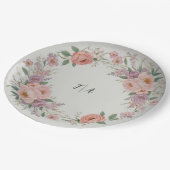 Elegante Wildblume Blumenmuster Sommerhochzeit Pappteller (Schrägansicht)