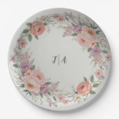 Elegante Wildblume Blumenmuster Sommerhochzeit Pappteller (Vorderseite)