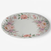 Elegante Wildblume Blumenmuster Sommerhochzeit Pappteller (Schrägansicht)