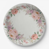 Elegante Wildblume Blumenmuster Sommerhochzeit Pappteller (Vorderseite)