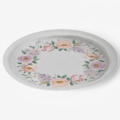 Elegante Wildblume Blumenmuster Sommerhochzeit Pappteller (Schrägansicht)