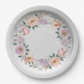 Elegante Wildblume Blumenmuster Sommerhochzeit Pappteller (Vorderseite)