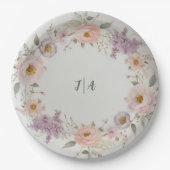 Elegante Wildblume Blumenmuster Sommerhochzeit Pappteller (Vorderseite)