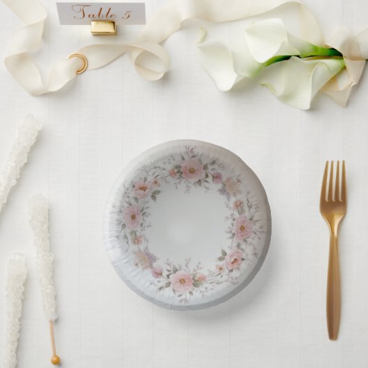 Elegante Wildblume Blumenmuster Sommerhochzeit Pappteller (Hochzeit)