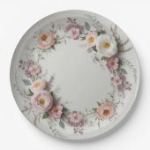 Elegante Wildblume Blumenmuster Sommerhochzeit Pappteller (Vorderseite)