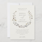 Elegante Wildblume Blumenreath Einladung (Vorderseite)