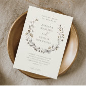 Elegante Wildblume Blumenreath Einladung
