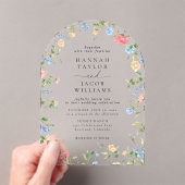 Elegante Wildblume Blumenstrauß Acryleinladungen (Insitu (Handheld))