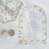 Elegante Wildblume Blumenstrauß Acryleinladungen