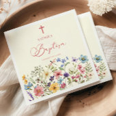 Elegante Wildblume Blumentaufen Serviette