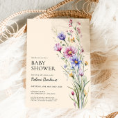 Elegante Wildblume Blütendusche Einladung
