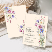 Elegante Wildblume Blütendusche Einladung
