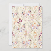 Elegante Wildblume Boho Beige Yellow Baby Shower Einladung (Rückseite)