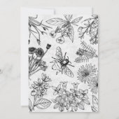 Elegante Wildblume Boho Bridal Einladung (Rückseite)