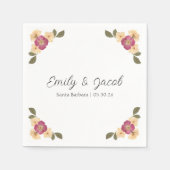 Elegante Wildblume Boho Chic Personalisiert Weddin Serviette (Vorderseite)