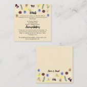 Elegante Wildblume Boho Eggshell Wedding Begleitkarte (Vorne/Hinten)