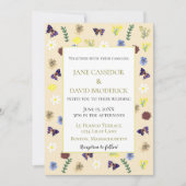 Elegante Wildblume Boho Eggshell Wedding Einladung (Vorderseite)