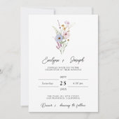 Elegante Wildblume Boho Floral Bouquet Wedding Einladung (Vorderseite)