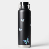 Elegante Wildblume Boho Floral Butterfly Grüne Trinkflasche (Vorderseite)