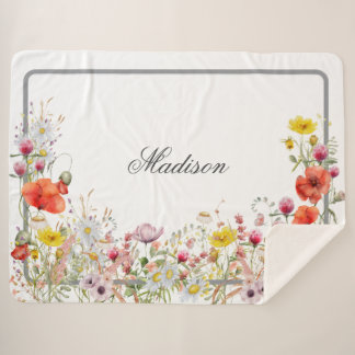 Elegante Wildblume Boho Individuelle Name Sherpadecke