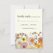 Elegante Wildblume Boho RSVP-Karte RSVP Karte (Vorderseite)