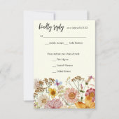 Elegante Wildblume Boho RSVP-Karte RSVP Karte (Vorderseite)