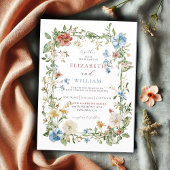 Elegante Wildblume Boho Wassercolor Hochzeit Einladung