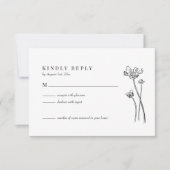 Elegante Wildblume Boho Wedding RSVP Card Karte (Vorderseite)