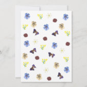 Elegante Wildblume Boho White Wedding Einladung (Rückseite)