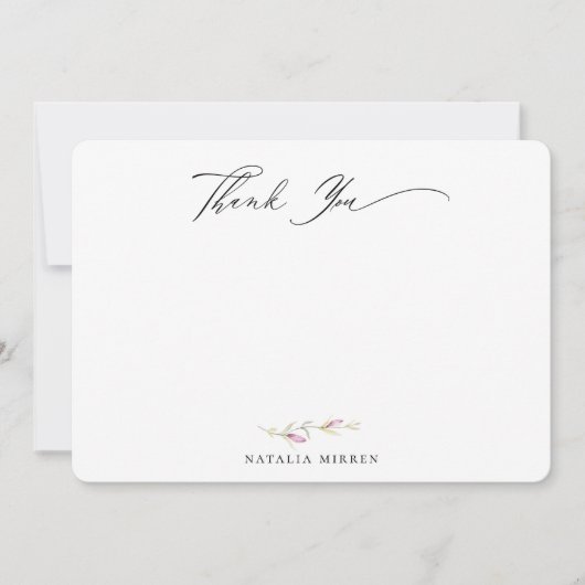 Elegante Wildblume Botanische Flora Vielen Dank Mitteilungskarte (Vorderseite)