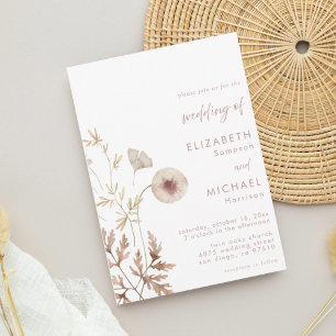 Elegante Wildblume Botanische Hochzeit Einladung