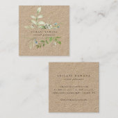 Elegante Wildblume Botanische Kraft Quadratische Visitenkarte (Vorne/Hinten)
