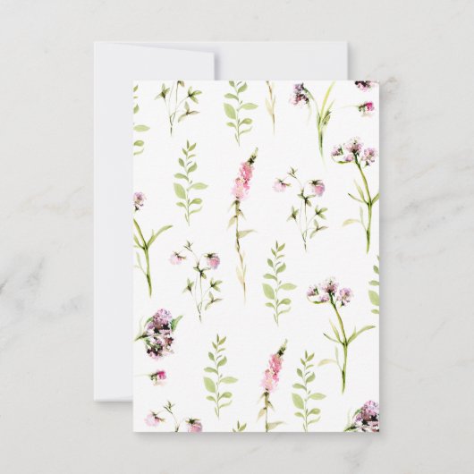 Elegante Wildblume Botanischer Kranz Save the Date Ankündigung (Rückseite)